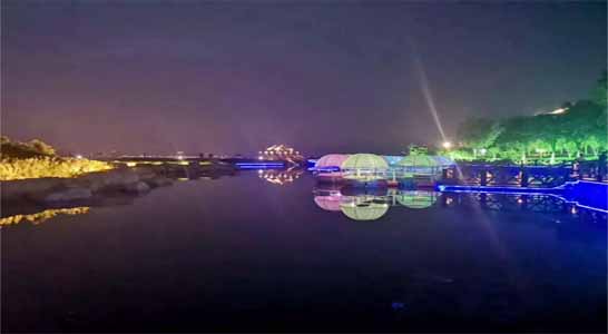 北戴河鸽子窝公园晚上夜景（外景，晚上不营业）
