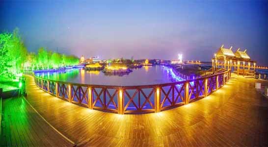 北戴河鸽子窝公园晚上夜景（外景，晚上不营业）