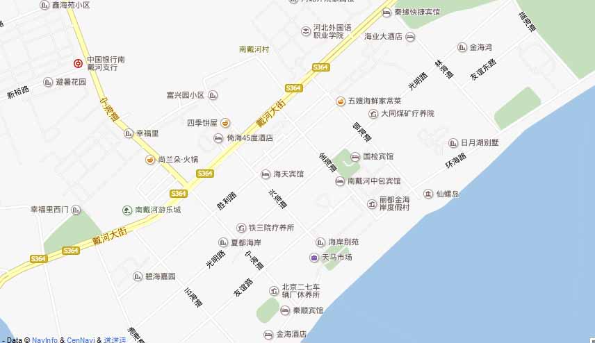 南戴河景点地图