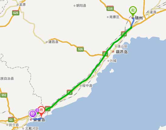 锦州到秦皇岛山海关乐岛海洋公园,一日游,自驾游,怎么走,多少公里