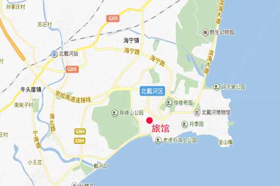 北戴河,草厂,家庭宾馆,地图